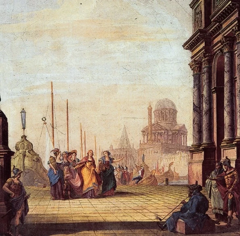 Dettaglio degli affreschi a Udine in palazzo Chizzola